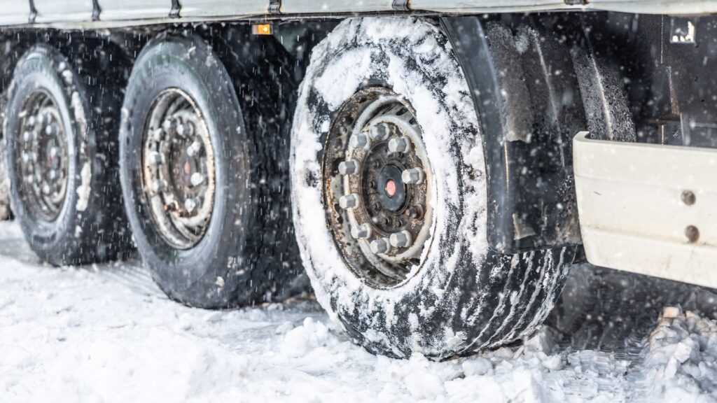 a trucker driving in extreme weather